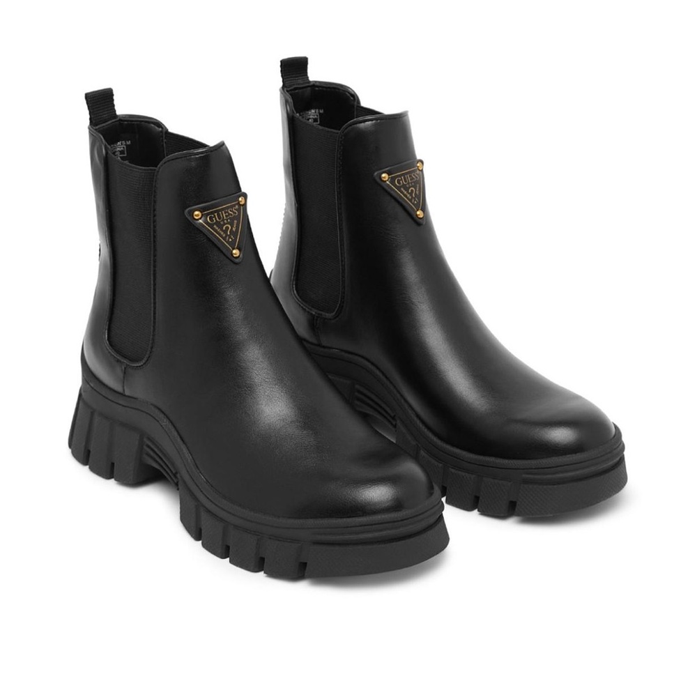 Guess Black Chunky Ankle Booties
